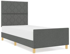 Cama vidaXL Cinza Escuro 90x200 cm em Tecido