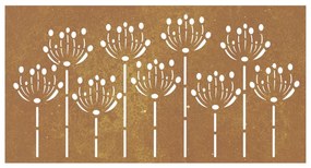 Decoração p/ muro de jardim 105x55 cm aço corten design flores