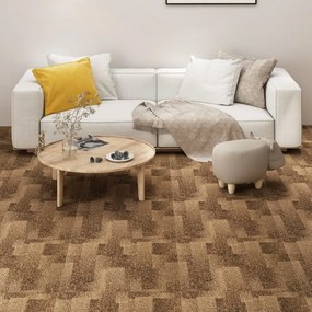 331490 vidaXL Ladrilhos de carpete para pisos 20 pcs 5 m² castanho