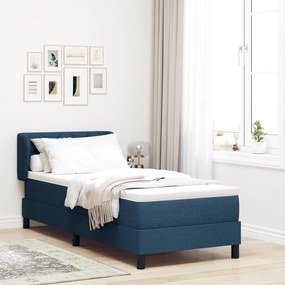 Camas Box Spring vidaXL com Colchão Azul 80x200 cm Tecido