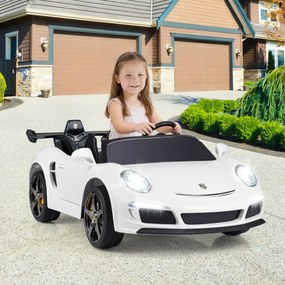 Carro elétrico crianças 12V com controle remoto e 2 lugares para crianças 4X4 com luzes LED e música Branco