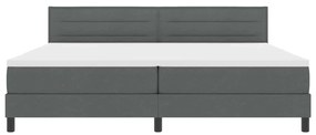 Cama Box Spring com Colchão Cinza Escuro 200x200 cm Tecido