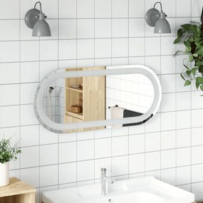 vidaXL Espelho de casa de banho com luzes LED oval 70x30 cm