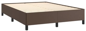 Estrutura de cama 140x200cm couro artificial castanho