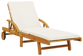 Espreguiçadeiras c/ almofadões 2 pcs 200x68x83 cm acácia maciça
