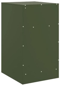 Mesas de cabeceira 2 pcs 34,5x39x62 cm aço verde azeitona