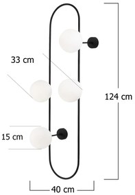 Candeeiro de Parede Abakus – Preto e Branco – 40 x 33 cm