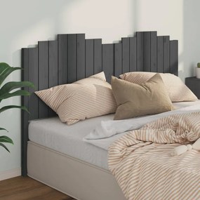 vidaXL Cabeceira de cama 186x4x110 cm pinho maciço cinzento
