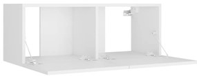 Conjunto móveis de TV 5 pcs madeira processada branco