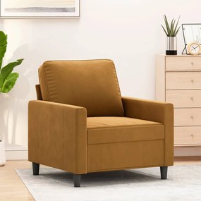 348732 vidaXL Poltrona 60 cm veludo castanho