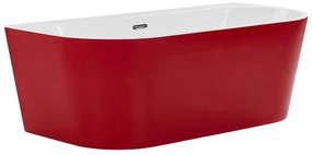 Banheira para parede em acrílico vermelho 170 x 80 cm HARVEY Beliani