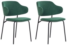 Conjunto de 2 cadeiras de jantar em tecido verde KENAI Beliani