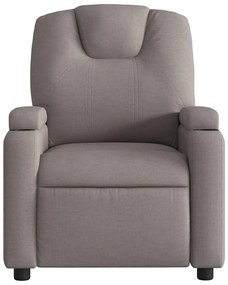 Poltrona de massagens reclinável tecido cinzento-acastanhado