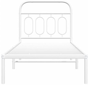 Estrutura de cama com cabeceira 90x190 cm metal branco