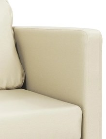 Sofá-cama sem pés 112x174x55 cm couro artificial cor creme