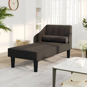 vidaXL Chaise longue com rolo tecido preto