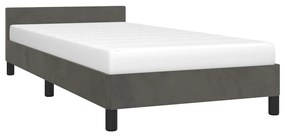 Estrutura de cama sem colchão 100x200 cm veludo cinzento-escuro