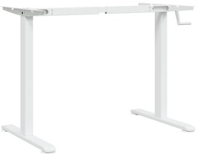 Estrutura de secretária de pé (94-135)x60x(70-114)cm aço branco