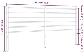 Cabeceira de cama 180 cm metal branco