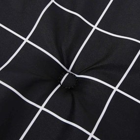 Almofadão p/ banco jardim 200x50x4cm tecido padrão xadrez preto