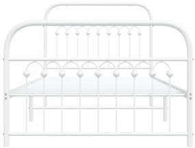 Estrutura de cama com cabeceira e pés 100x200 cm metal branco