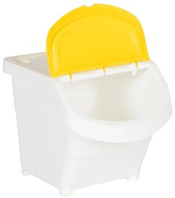 Caixotes do lixo com tampa empilháveis 3 pcs 78 L PP branco