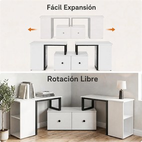 Conjunto de 3 Móveis de TV Modulares, 140 x 30 x 50 cm, Disposição Personalizável, Branco