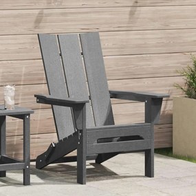 vidaXL Cadeira Adirondack Dobrável Cinzento-claro 74,5x80,5x90 cm HDPE