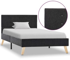 vidaXL Estrutura de cama 90x200 cm tecido cinzento-escuro