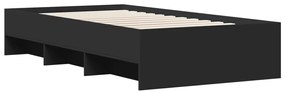 Estrutura de cama 75x190 cm derivados de madeira preto