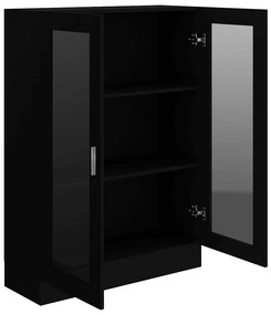Armário vitrine 82,5x30,5x115 cm derivados de madeira preto