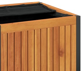 Caixa almofadões de exterior 110x45x42/53 cm acácia maciça/aço