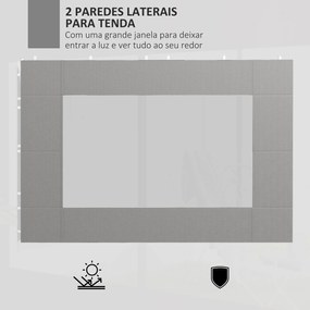 Paredes Laterais para Tenda de 2 Painéis 295x195 cm Paredes Laterais d