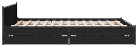 Estrutura cama c/ gavetas 120x190 cm derivados de madeira preto