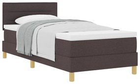 Cama Box Spring com Colchão Castanho Escuro 80x200 cm Tecido