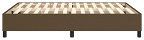 Estrutura de cama 140x190 cm tecido castanho-escuro