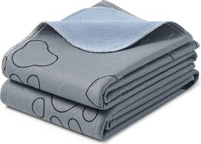 Conjunto de 2 Tapetes laváveis para cães 122 x 91 cm cinzento