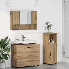 vidaXL Conjunto de Móveis para Banheiro 3 pcs carvalho artisiano