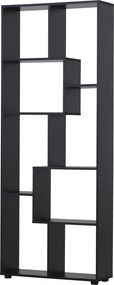 Estante Moderna Biblioteca Estreita com 8 Prateleiras para Sala Quarto e Escritório 70x24x178 cm Preto