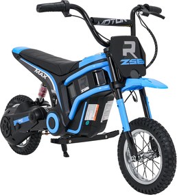 Mota eletrica bateria 350W para Crianças RZ56 MAX Rodas Ar, Couro ecológico Azul