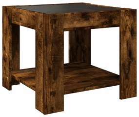 Mesa de centro c/ LEDs 53x53x45 cm derivados de madeira