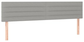 Cama box spring c/ colchão e LED 120x190 cm tecido cinza-claro