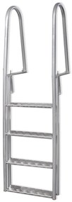 vidaXL Escada de piscina/cais com 4 degraus alumínio 167 cm