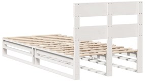 Cama sem colchão 100x200 cm madeira de pinho maciça branco