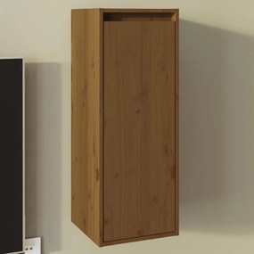 vidaXL Armário de parede 30x30x80 cm pinho maciço castanho mel