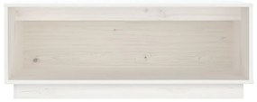 Móvel de TV 90x35x35 cm madeira de pinho maciça branco
