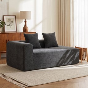 Sofá de 2 Lugares em Chenille com 2 Almofadas Assento com Molas sem Montagem 171,5x91,5x83 cm Cinza Escuro