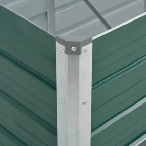 Canteiro elevado de jardim aço galvanizado 320x80x45 cm verde