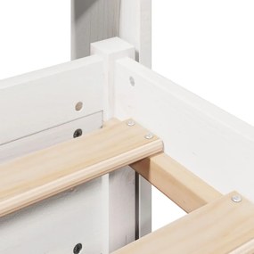 Estrutura de cama c/ cabeceira 150x200 cm pinho maciço branco
