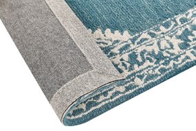 Tapete de lã azul e branca 160 x 230 cm GEVAS Beliani
